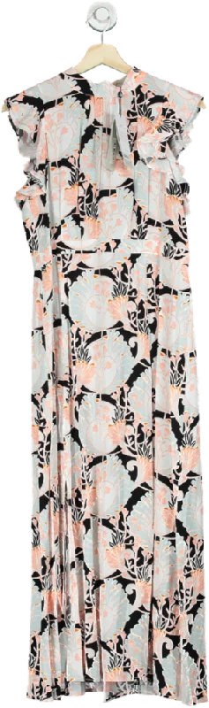 Mint Velvet Multi-colour Floral Print Halter Midi Dress UK 12