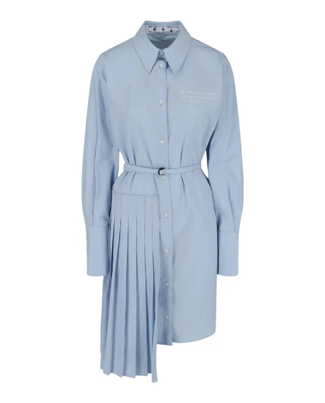 Plisse Shirt Dress