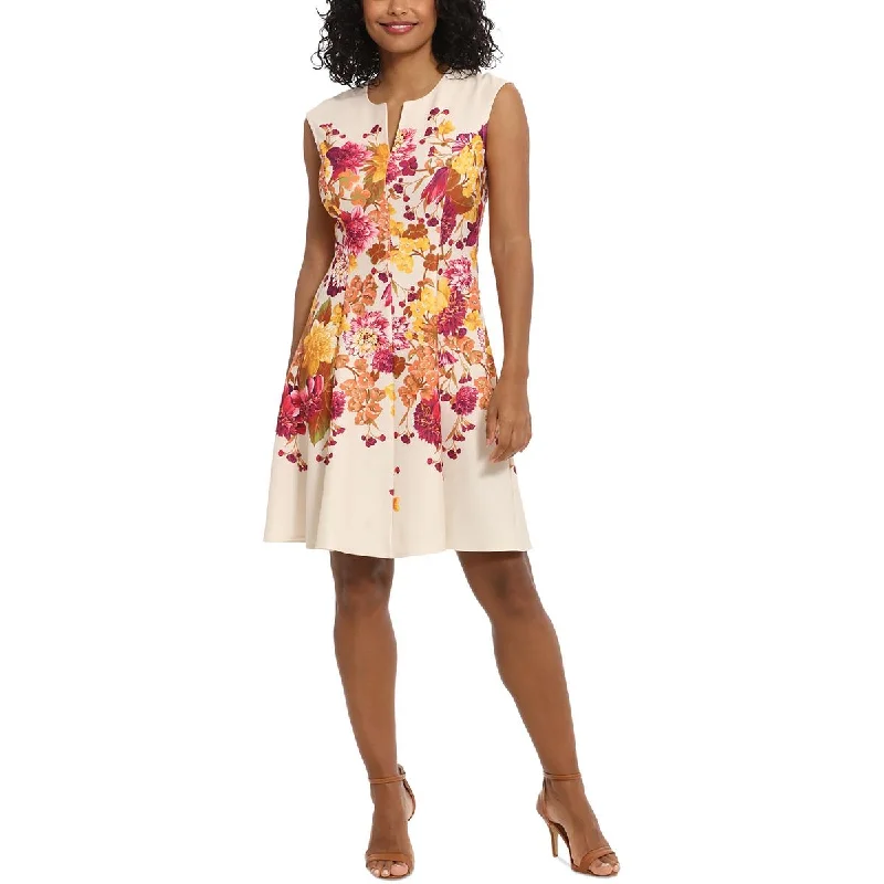 Womens Fit&Flare Floral Print Fit & Flare Dress