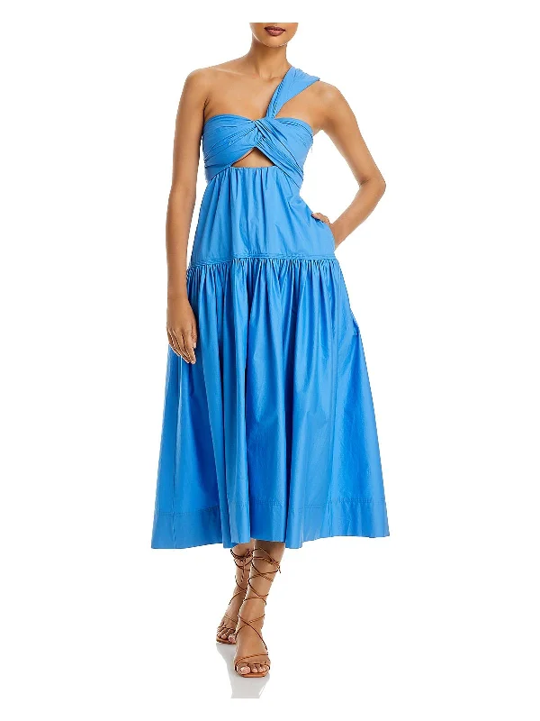 Aubrey Womens Tiered Long Fit & Flare Dress