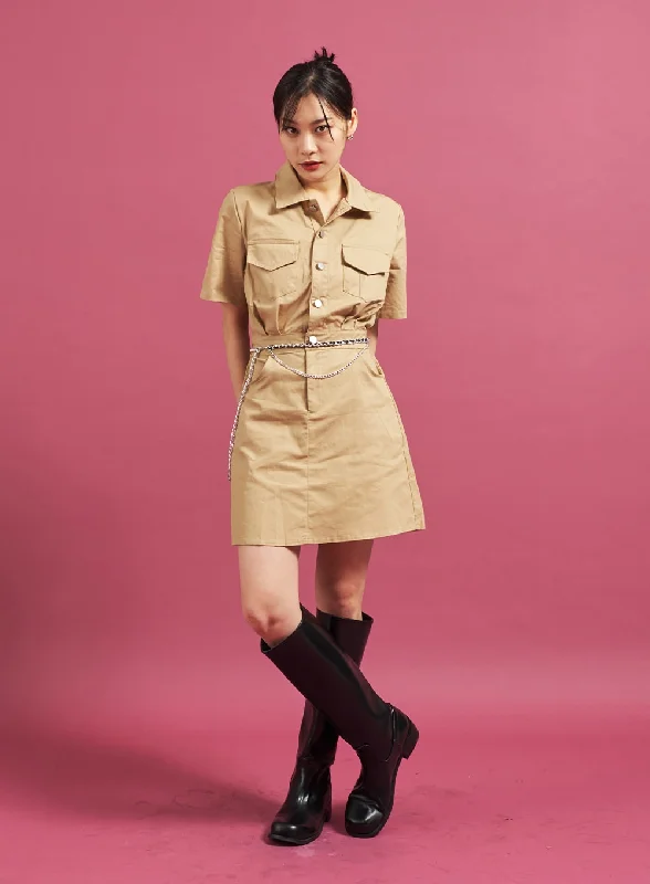 Pocketed Cargo Mini Dress CJ28