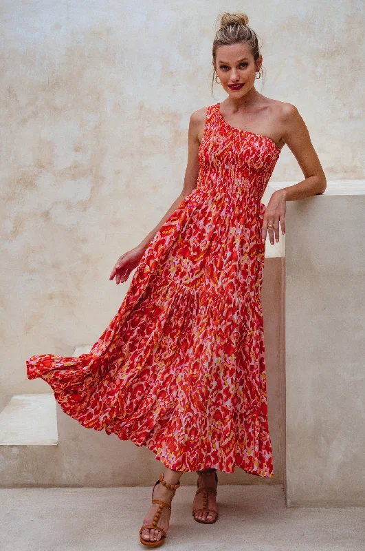 One Shoulder Maxi Dress