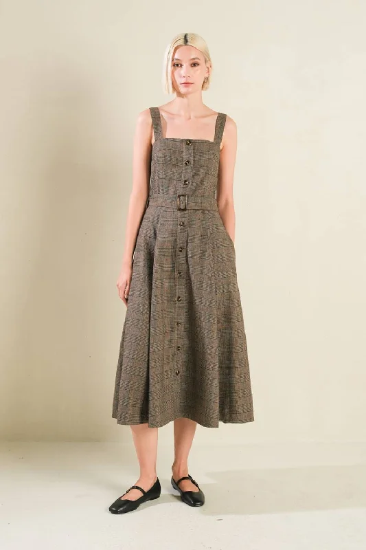 HAPPY CHANCE WOVEN MIDI DRESS