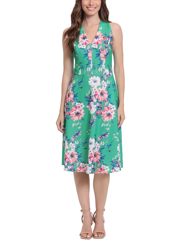 Womens Cocktail Midi Fit & Flare Dress