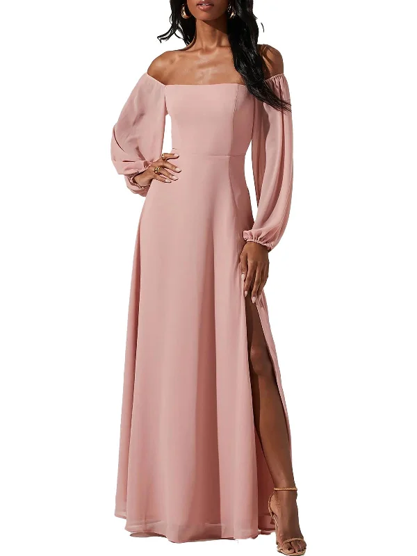 Lucinda Womens Bishop Sleeves Long Maxi Dress