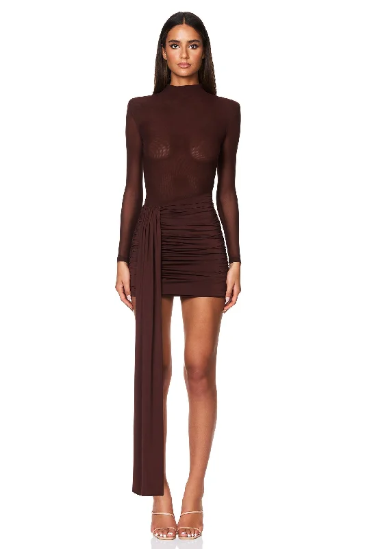 Nookie Enigma Mini Dress - Chocolate