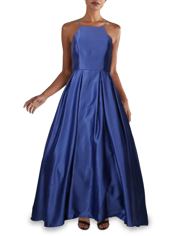 Womens Satin Maxi Evening Dress