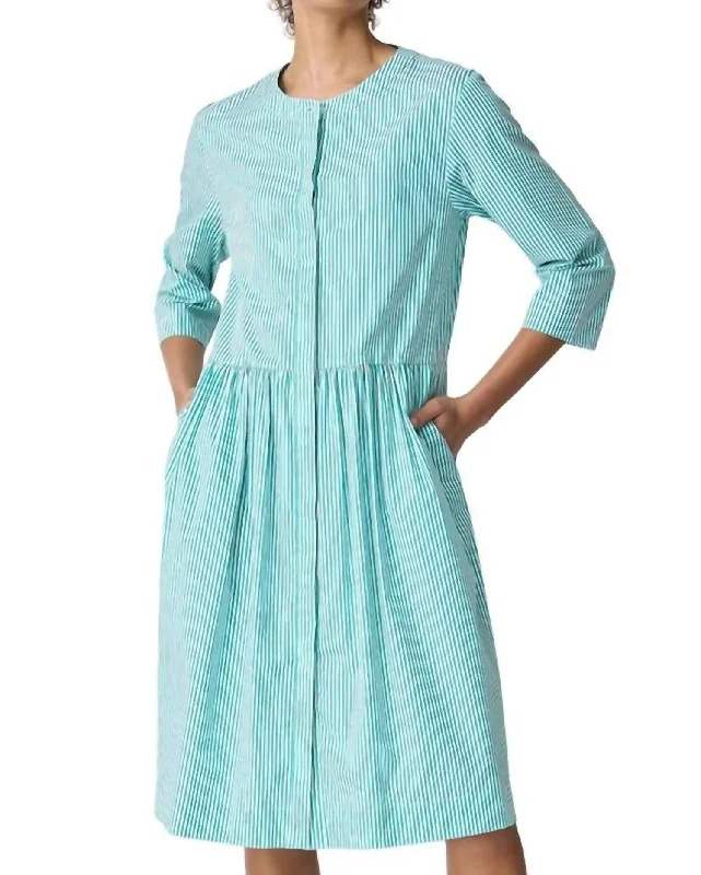 Abby Shirt Dress In Blue White