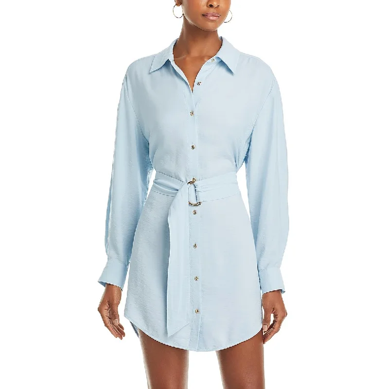 Womens Collared Long Sleeve Shirtdress