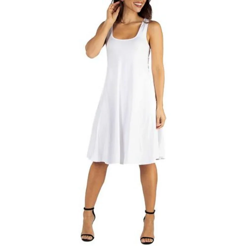 Plus Womens Knee Length Sleeveless Fit & Flare Dress