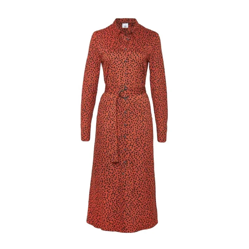 Long Shirt Dress In Animal Dot