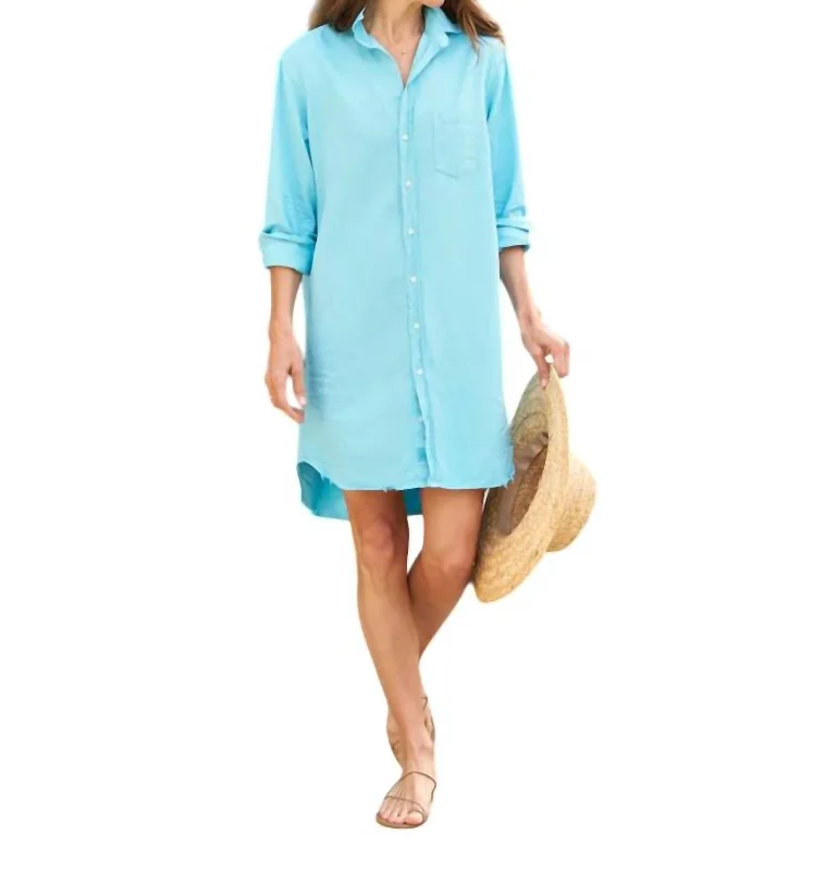 Classic Shirt Dress In Ocean