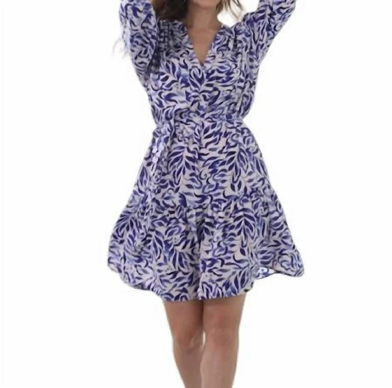 Frederick Shirt Dress With Belt In Blue/white