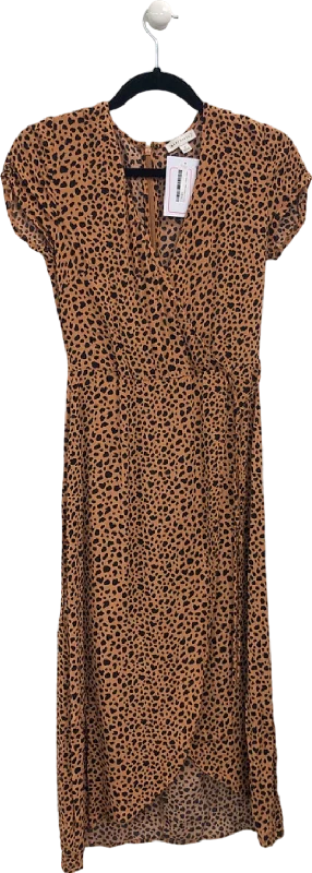 Warehouse Leopard Print Midi Dress UK 6