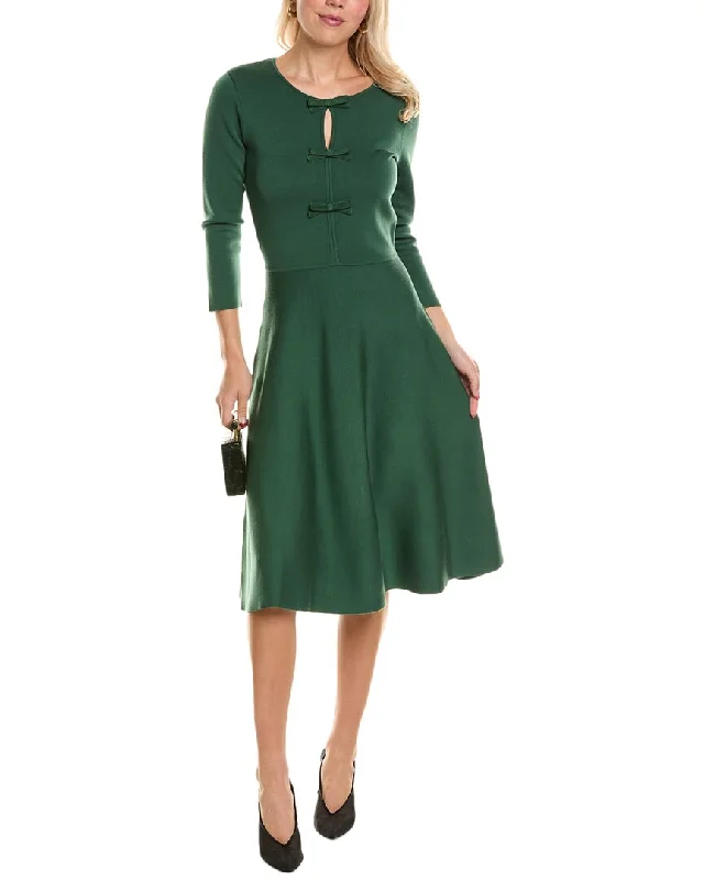 Carolina Herrera Flare Wool-Blend Midi Dress