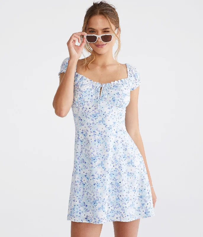 Aeropostale Floral Sweetheart Fit & Flare Dress