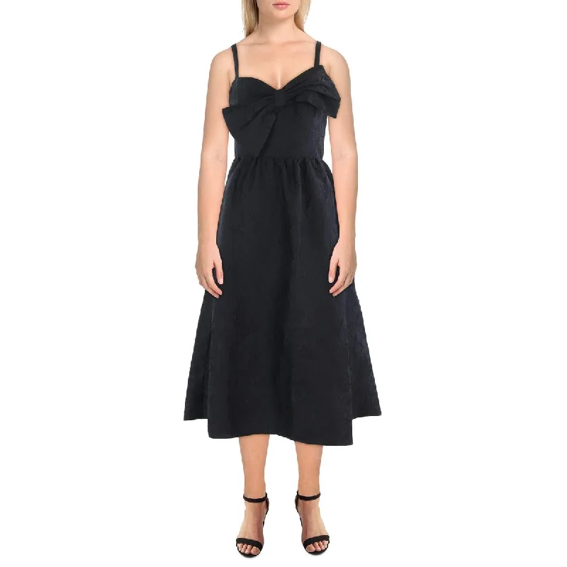 Womens Midi Jacqard Fit & Flare Dress