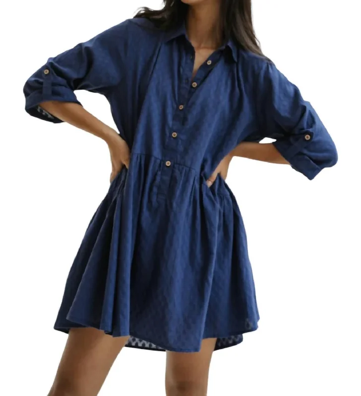 Polo Shirt Dress In Navy