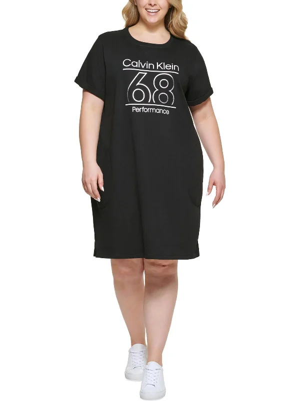 Womens Athletic French Terry Sweatshirt Dress