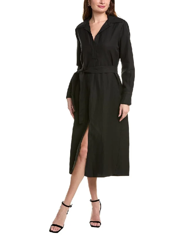 Reiss Phoenix Linen-Blend Shirtdress