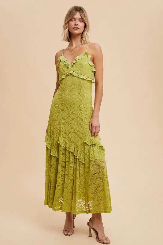 Pistachio Vintage Lace Maxi Dress