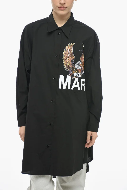 Maison Margiela MM6 Printed EAGLE Cotton Shirt Dress