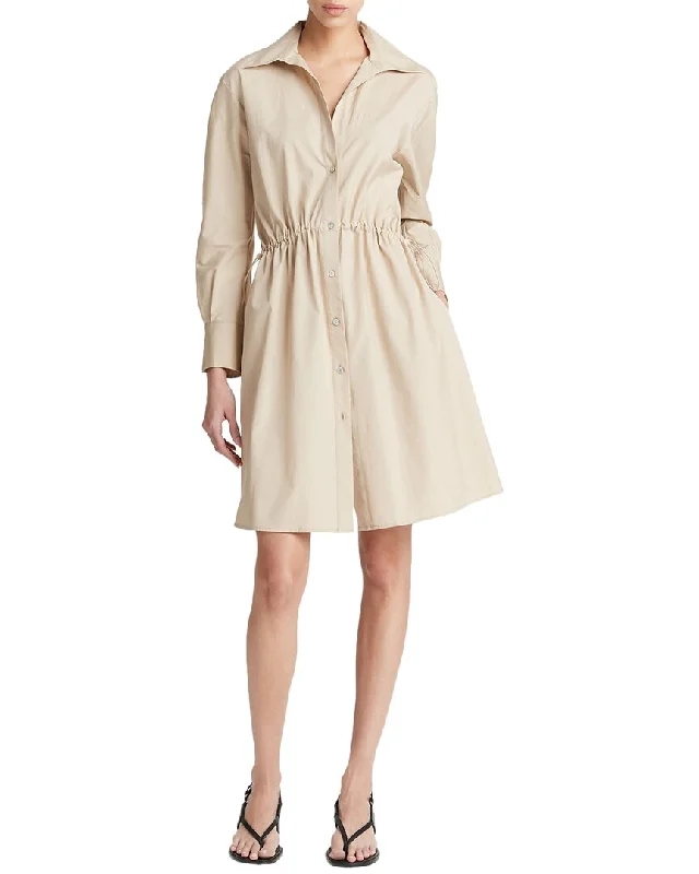 Vince Drawcord Ruched Shirtdress