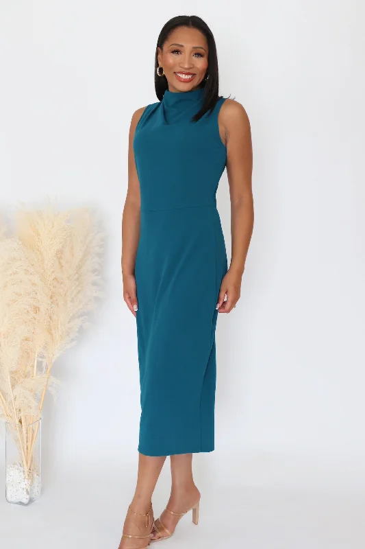 Reason To Celebrate Midi Dress - Teal (FINAL SALE)