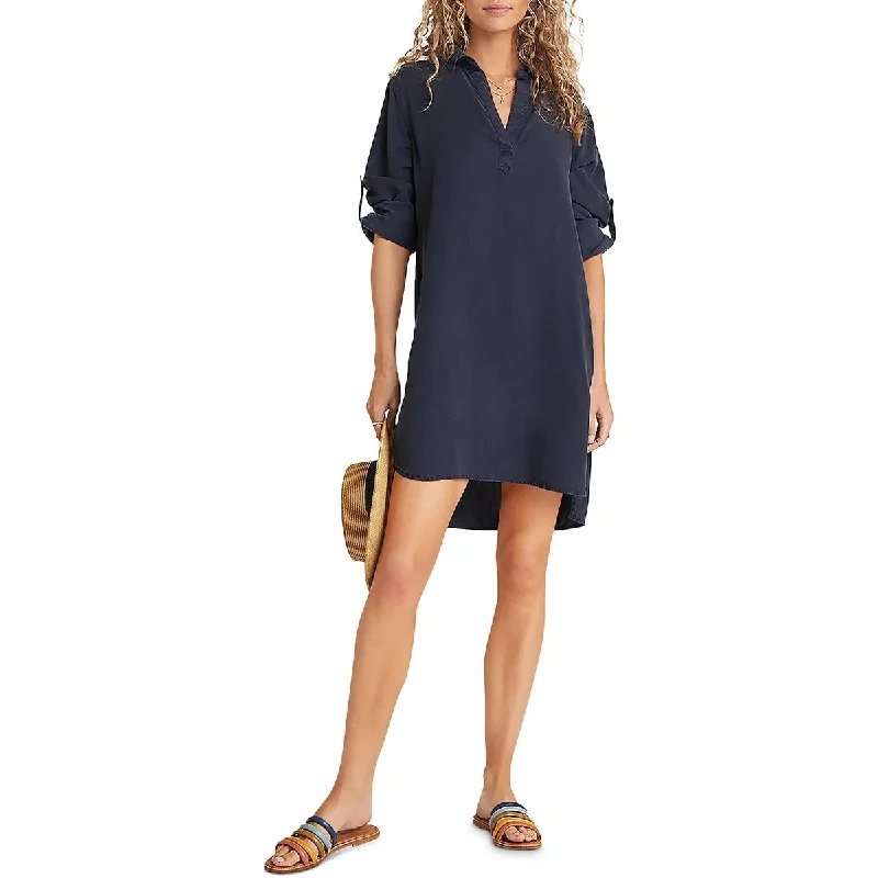 Womens Tencel Shift Shirtdress